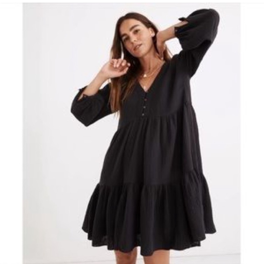 Madewell gauze long sleeve mini dress
